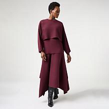 "As Is" Grey by JSG Asymmetrical Sweater Skirt