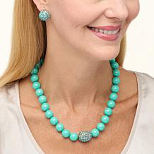 "As Is" Heidi Daus "Big Pretty" Crystal Necklace and Earring Set