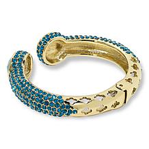 "As Is" Heidi Daus "Just For U" Glass & Crystal Hinged Bangle Bracelet