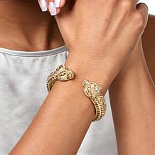 "As Is" Heidi Daus On the Prowl Crystal Hinged Bangle Cuff