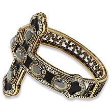 "As Is" Heidi Daus Pure Heaven Crystal Cross Bangle Bracelet
