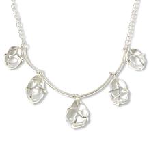 "As Is" Herkimer Mines "Diamond" Quartz 5-Stone Bauble 18" Necklace