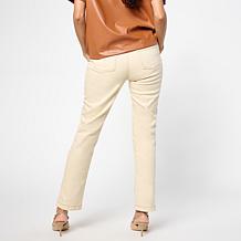 "As Is" Hue Crosshatch Denim Straight Leg Pant