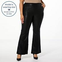 "As Is" HUE Flare Leg Pull-on Shimmer Jean