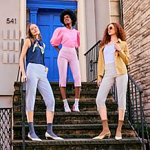 "As Is" HUE Striped Pedal Pusher Pant