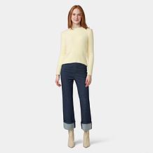 "As Is" HUE Wide Leg Cuffed Denim Pant