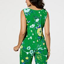 "As Is" IMAN Global Chic 2-pack Solid Tee and Printed Tank Set