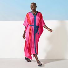 "As Is" IMAN Global Chic Belted Caftan Dress