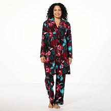 "As Is" IMAN Global Chic Buttery Soft Knit Robe with Piping Detail
