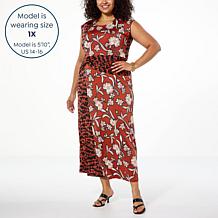 "As Is" IMAN Global Chic Cap-Sleeve Draped Detail Dress