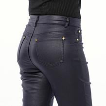"As Is" IMAN Global Chic Coated Denim Bootcut Pant