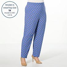 "As Is" IMAN Global Chic Geo Print Knit Slim Pant
