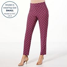 "As Is" IMAN Global Chic Geo Print Knit Slim Pant