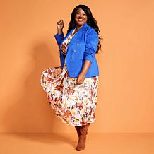 "As Is" IMAN Global Chic Luxe Faux Suede Blazer