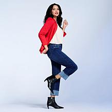 "As Is" IMAN Global Chic Perfect Fit 360 Cuffed Straight-Leg Jean