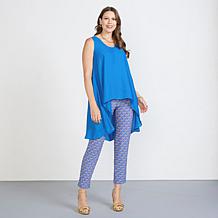 "As Is" IMAN Global Chic Sleeveless Georgette Hi-Low Drama Tunic