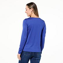 "As Is" IMAN Global Chic Top with Jewel Embellished Neckline
