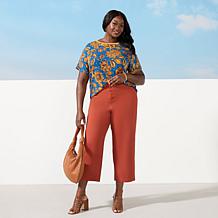 "As Is" IMAN Global Chic Twill Ankle Pant