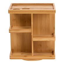 "As Is" Improvements 11.7" Bamboo Rotating Beauty Beauty Organizer