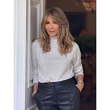 "As Is" Jaclyn Smith All-Over Rhinestone Turtleneck Sweater