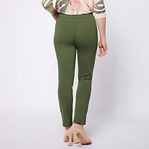 "As Is" Jaclyn Smith Ankle Pull On Ponte Pant with Side Slits