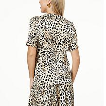 "As Is" Jaclyn Smith Button Front Satin Top