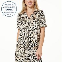 "As Is" Jaclyn Smith Button Front Satin Top