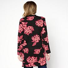 "As Is" Jaclyn Smith Jewel Neck Jacquard Coatigan