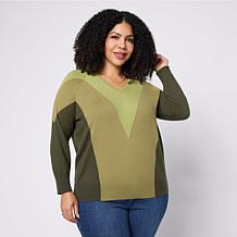 "As Is" Jaclyn Smith Long-Sleeve Fine-Gauge Retro Sweater