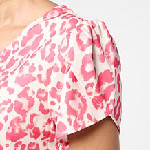 "As Is" Jaclyn Smith Scoop-Neck Tulip Sleeve Knit Tee