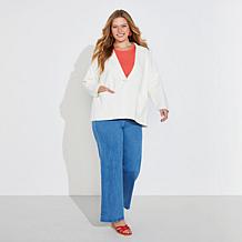 "As Is" Jaclyn Smith Sweater Knit Blazer