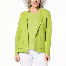 "As Is" Jaclyn Smith Sweater Knit Blazer