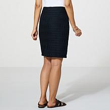 "As Is" Jaclyn Smith Woven Eyelet Pencil Skirt