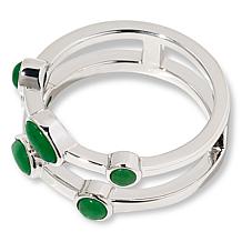 "As Is" Jade of Yesteryear Multi-Cut Jade Double-Band Ring