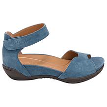 "As Is" Jambu Missy Leather Zip-Back Demi Wedge Sandal 