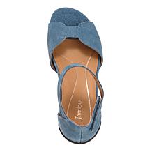 "As Is" Jambu Missy Leather Zip-Back Demi Wedge Sandal 