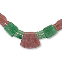 "As Is" Jay King Green and Pink Strawberry Quartz 18" Necklace