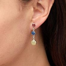 "As Is" Jay King Multicolor Sapphire Sterling Silver Dangle Earrings