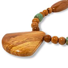 "As Is" Jay King Peach Mountain Chalcedony and Turquoise 18" Necklace