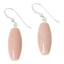 "As Is" Jay King Peruvian Pink Opal Bead Drop Sterling Silver Earrings