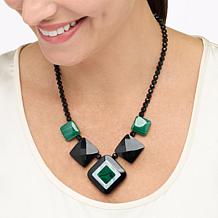 "As Is" Jay King Silver Multigemstone Inlay Station 18" Necklace
