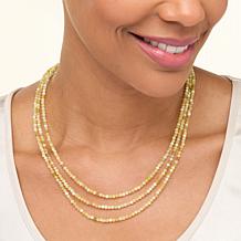 "As Is" Jay King South African Yellow Opal Bead 3-Strand Necklace