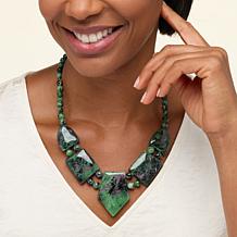 "As Is" Jay King Sterling Silver Multicolor Ruby Zoisite Necklace