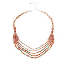 "As Is" Jay King Sterling Slvr Tanznian Snstone & Trquoise Bead Ncklce