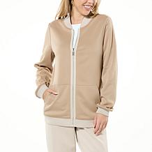 "As Is" Joy CleanBoss Luxurious Faux Suede Reversible Bomber Jacket
