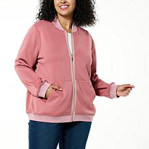 "As Is" Joy CleanBoss Luxurious Faux Suede Reversible Bomber Jacket