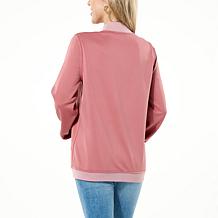 "As Is" Joy CleanBoss Luxurious Faux Suede Reversible Bomber Jacket