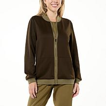 "As Is" Joy CleanBoss Luxurious Faux Suede Reversible Bomber Jacket
