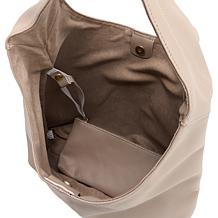 "As Is" Joy Metallic Leather Hobo Slouch Bag with Wristlet