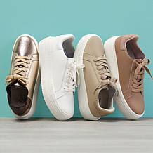 "As Is" Joy Performance Comfort Leather Sneakers with Podiatric Insole